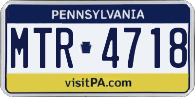 PA license plate MTR4718
