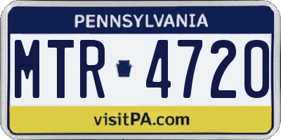 PA license plate MTR4720