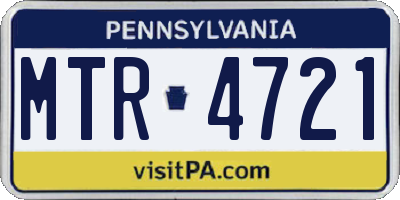 PA license plate MTR4721