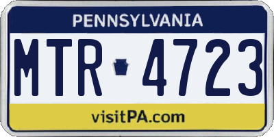 PA license plate MTR4723