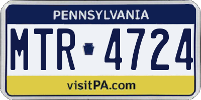 PA license plate MTR4724