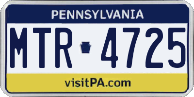 PA license plate MTR4725