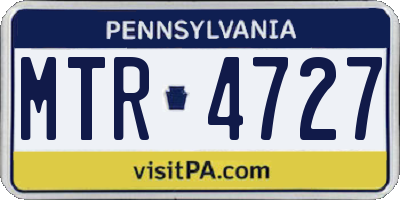 PA license plate MTR4727
