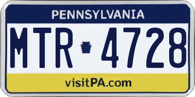 PA license plate MTR4728