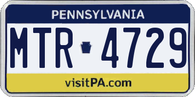 PA license plate MTR4729
