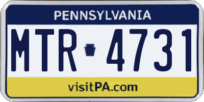 PA license plate MTR4731