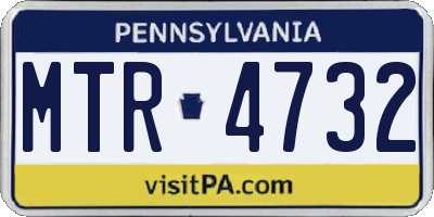 PA license plate MTR4732