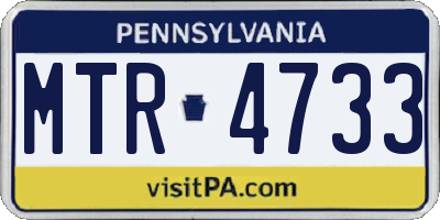 PA license plate MTR4733