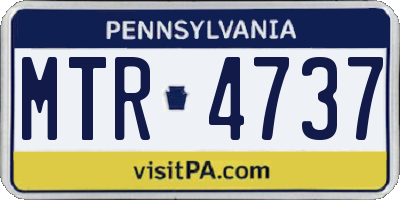 PA license plate MTR4737