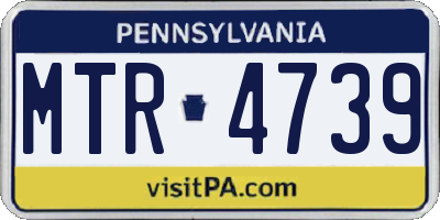 PA license plate MTR4739