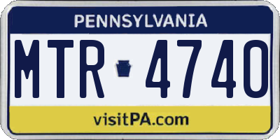 PA license plate MTR4740