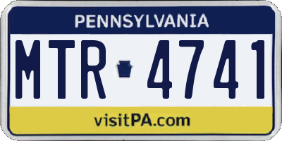 PA license plate MTR4741