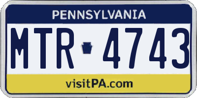 PA license plate MTR4743