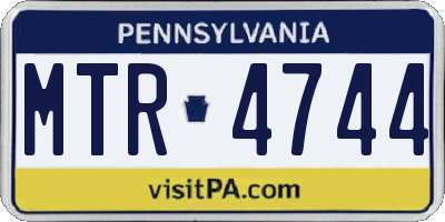 PA license plate MTR4744