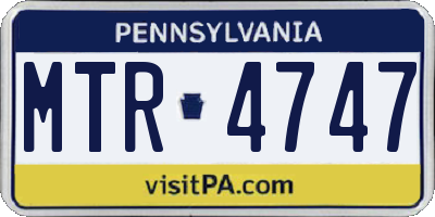 PA license plate MTR4747