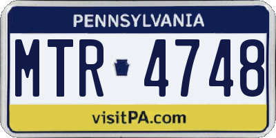 PA license plate MTR4748