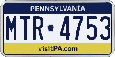 PA license plate MTR4753