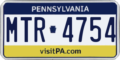 PA license plate MTR4754