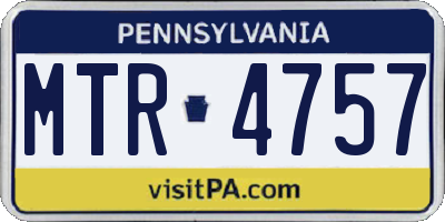 PA license plate MTR4757