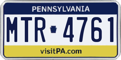 PA license plate MTR4761