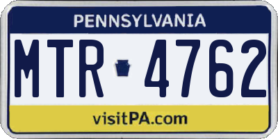 PA license plate MTR4762