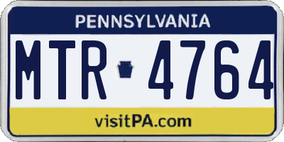 PA license plate MTR4764