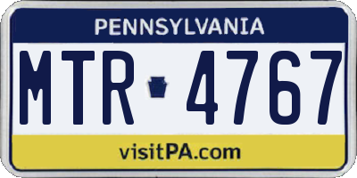 PA license plate MTR4767