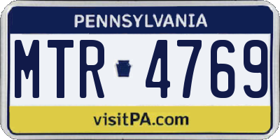 PA license plate MTR4769