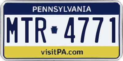 PA license plate MTR4771