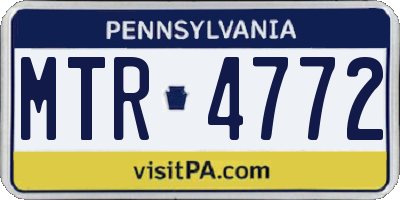 PA license plate MTR4772