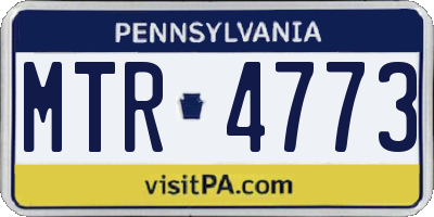 PA license plate MTR4773