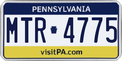 PA license plate MTR4775