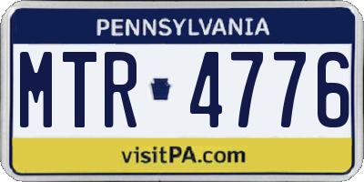 PA license plate MTR4776