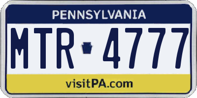 PA license plate MTR4777