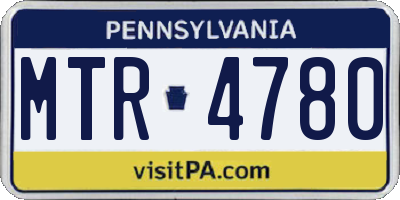 PA license plate MTR4780