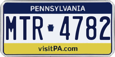 PA license plate MTR4782