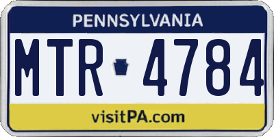 PA license plate MTR4784