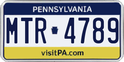 PA license plate MTR4789