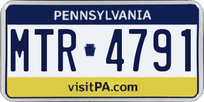 PA license plate MTR4791