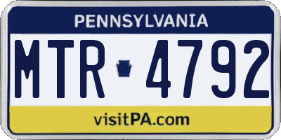 PA license plate MTR4792