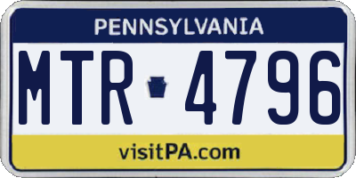PA license plate MTR4796