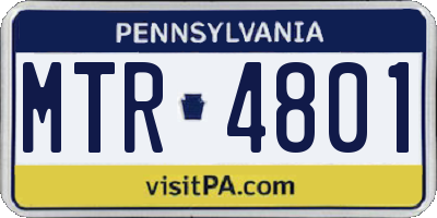 PA license plate MTR4801