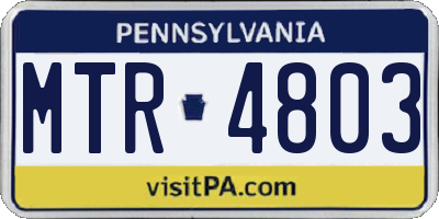 PA license plate MTR4803