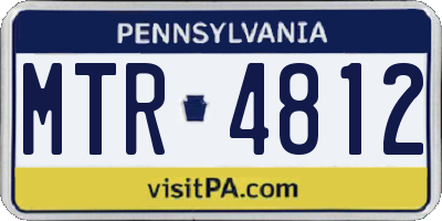 PA license plate MTR4812