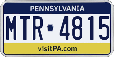 PA license plate MTR4815