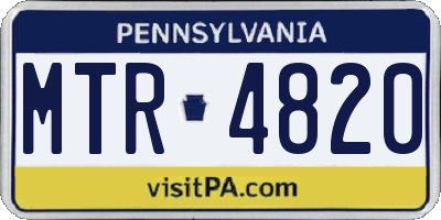 PA license plate MTR4820
