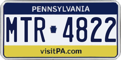 PA license plate MTR4822