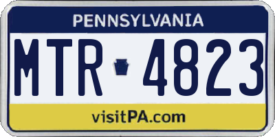 PA license plate MTR4823