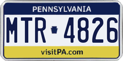PA license plate MTR4826