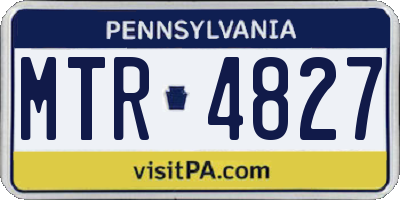 PA license plate MTR4827